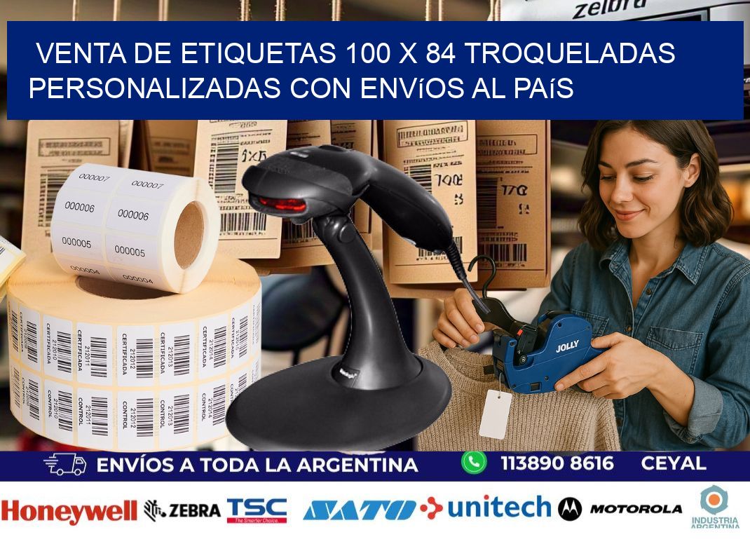 Venta de etiquetas 100 x 84 troqueladas personalizadas con envíos al país