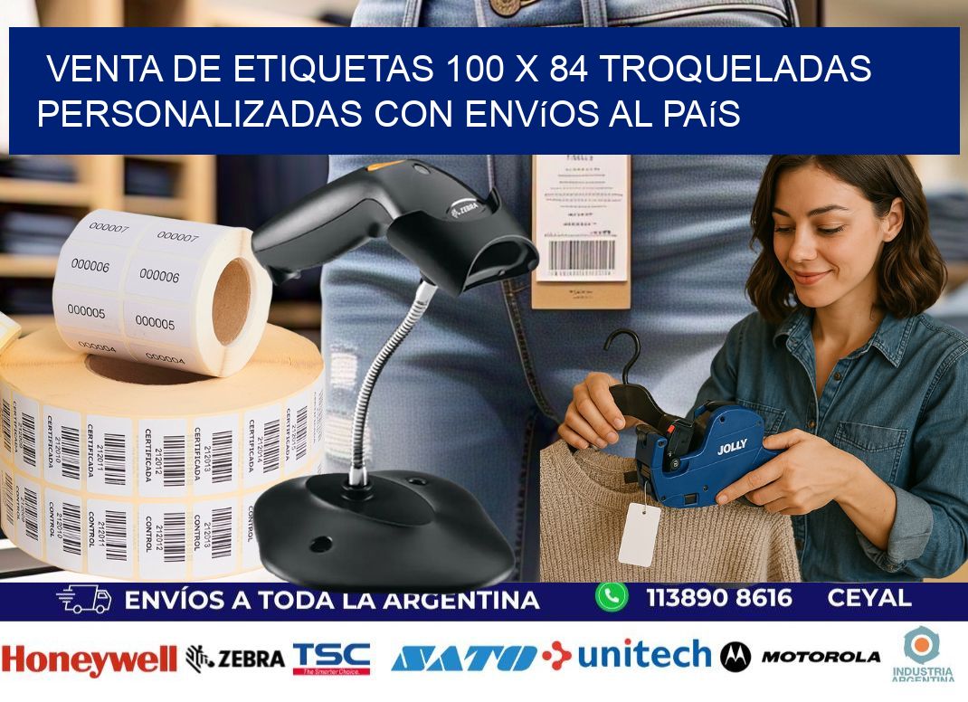 Venta de etiquetas 100 x 84 troqueladas personalizadas con envíos al país