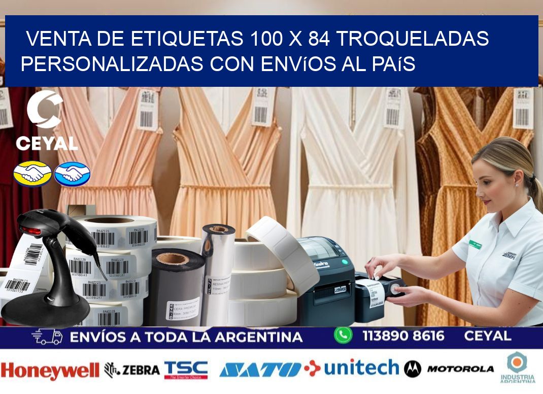 Venta de etiquetas 100 x 84 troqueladas personalizadas con envíos al país