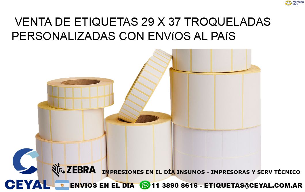 Venta de etiquetas 29 x 37 troqueladas personalizadas con envíos al país