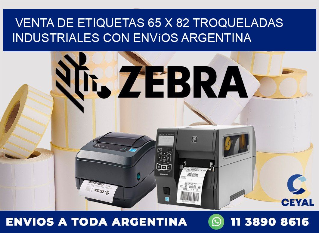 Venta de etiquetas 65 x 82 troqueladas industriales con envíos Argentina