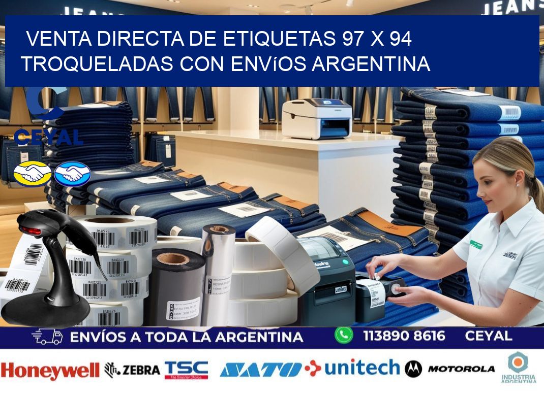 Venta directa de etiquetas 97 x 94 troqueladas con envíos Argentina