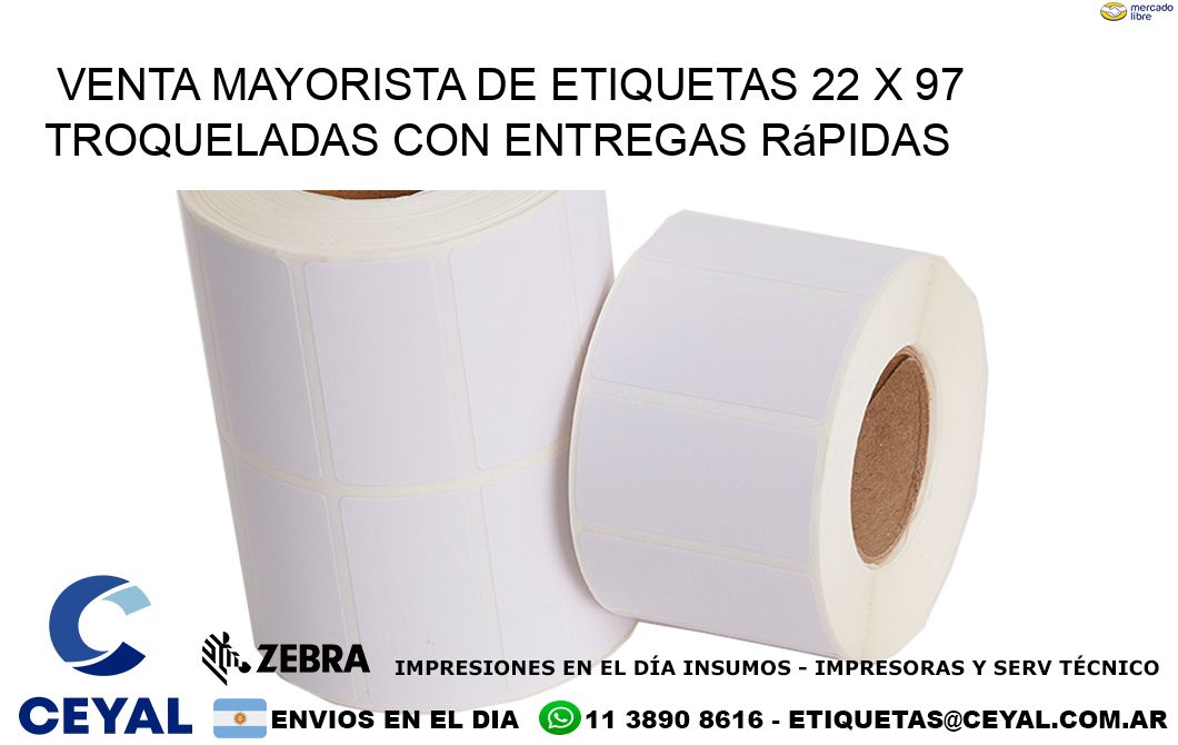 Venta mayorista de etiquetas 22 x 97 troqueladas con entregas rápidas