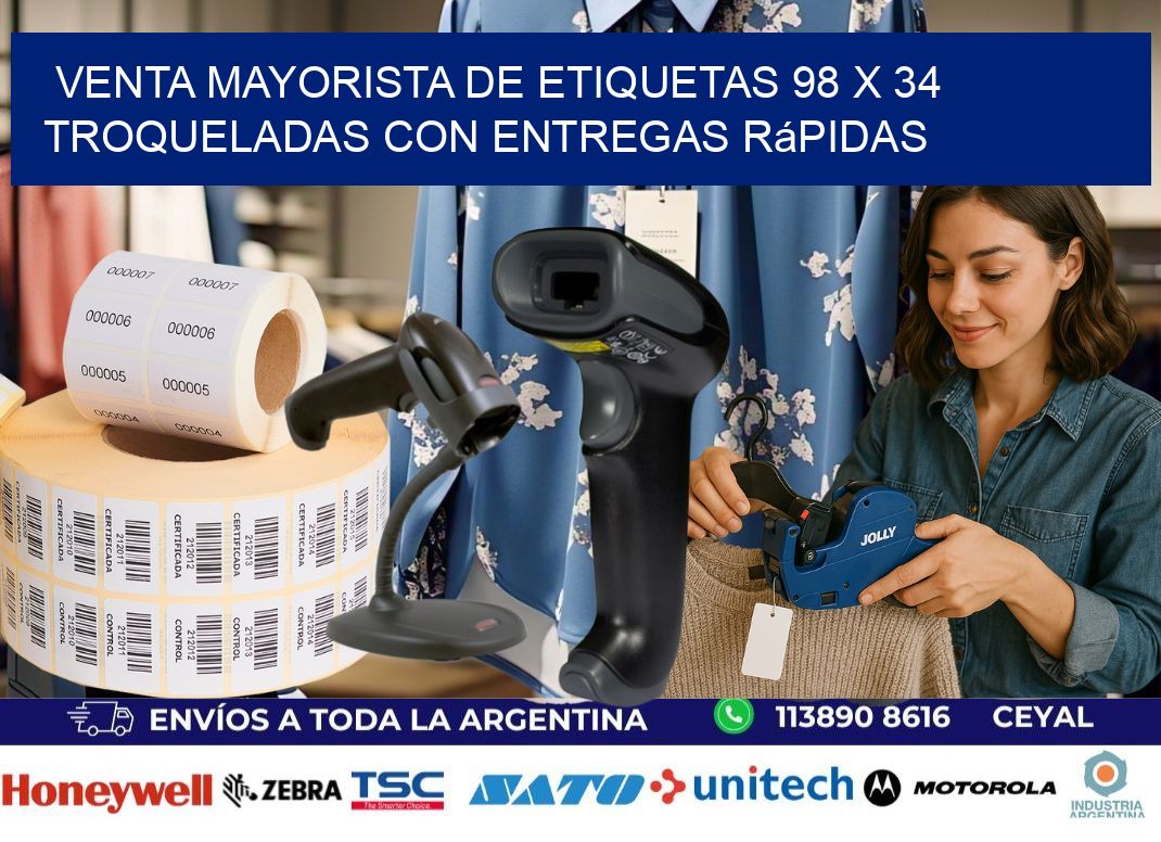 Venta mayorista de etiquetas 98 x 34 troqueladas con entregas rápidas