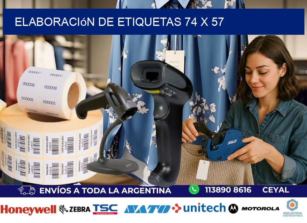 elaboración de etiquetas 74 x 57