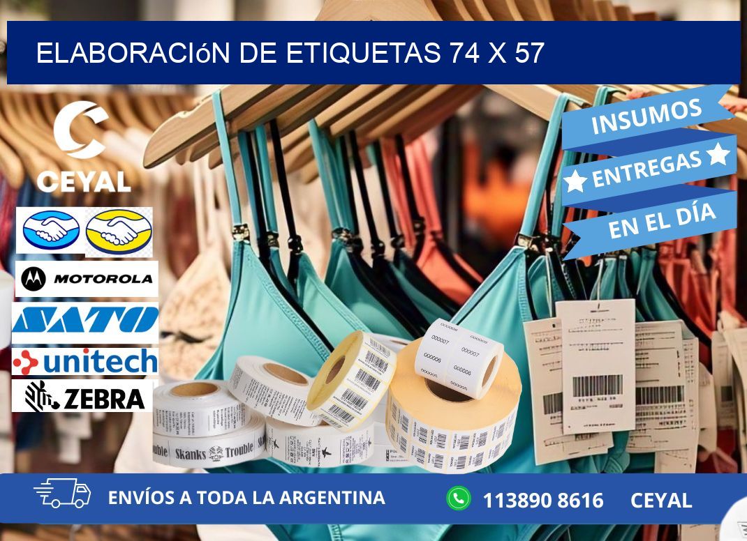 elaboración de etiquetas 74 x 57