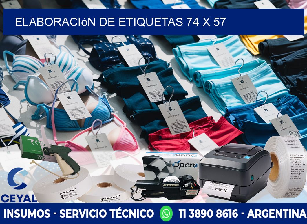 elaboración de etiquetas 74 x 57