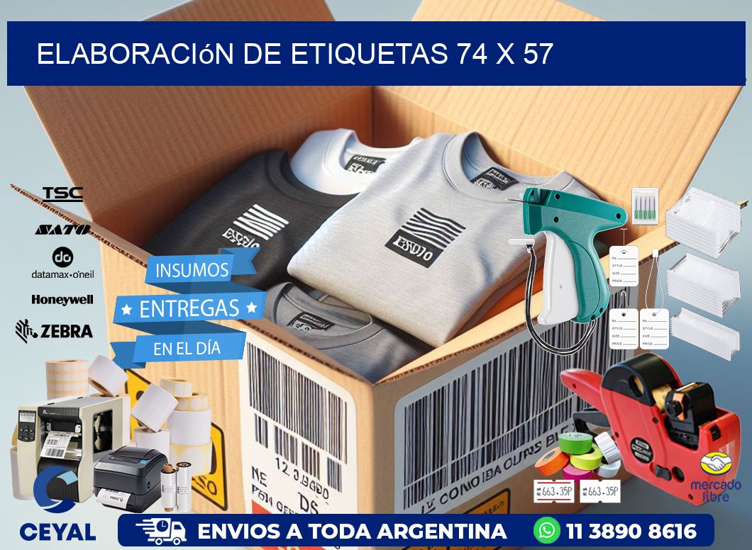 elaboración de etiquetas 74 x 57