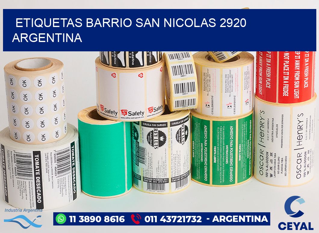 etiquetas barrio san nicolas 2920 argentina