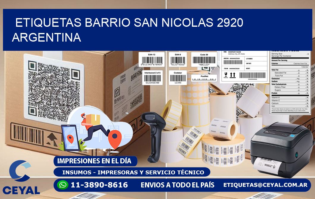 etiquetas barrio san nicolas 2920 argentina