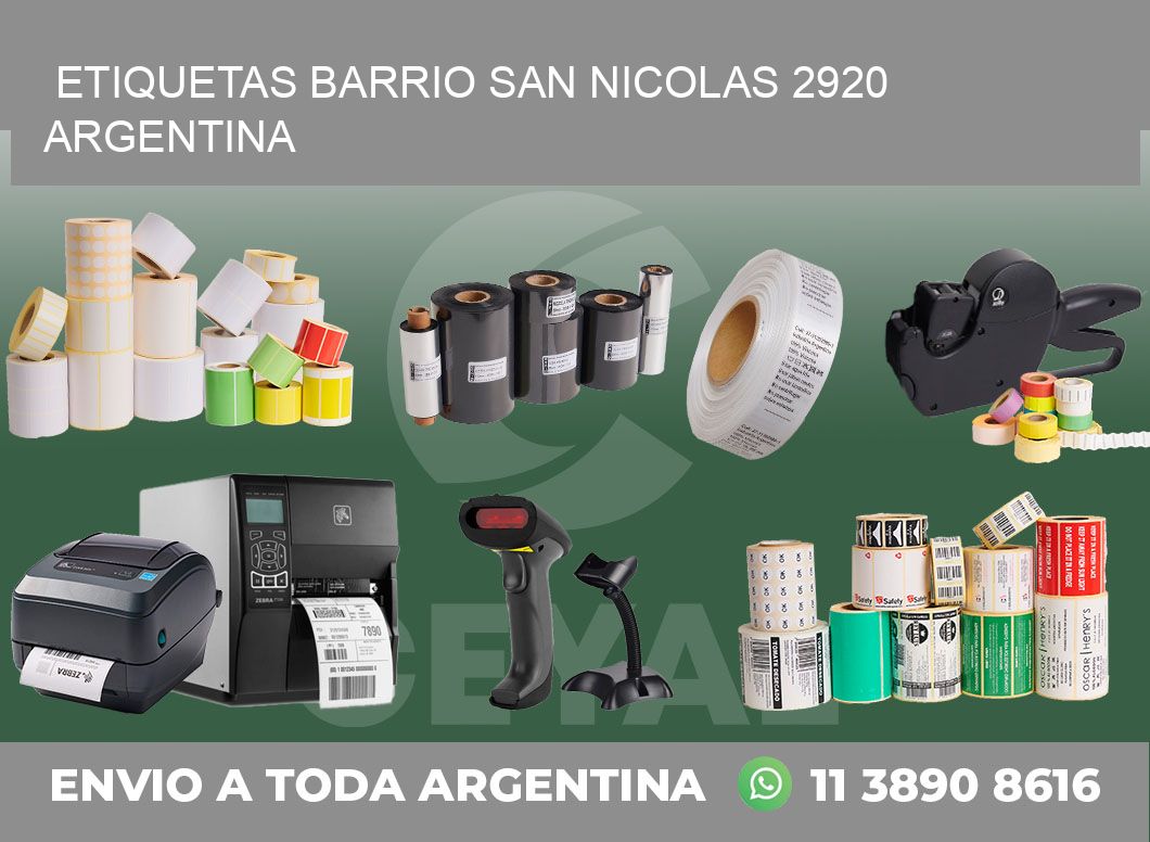 etiquetas barrio san nicolas 2920 argentina