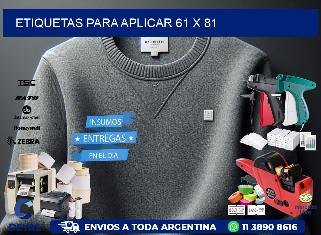 etiquetas para aplicar 61 x 81