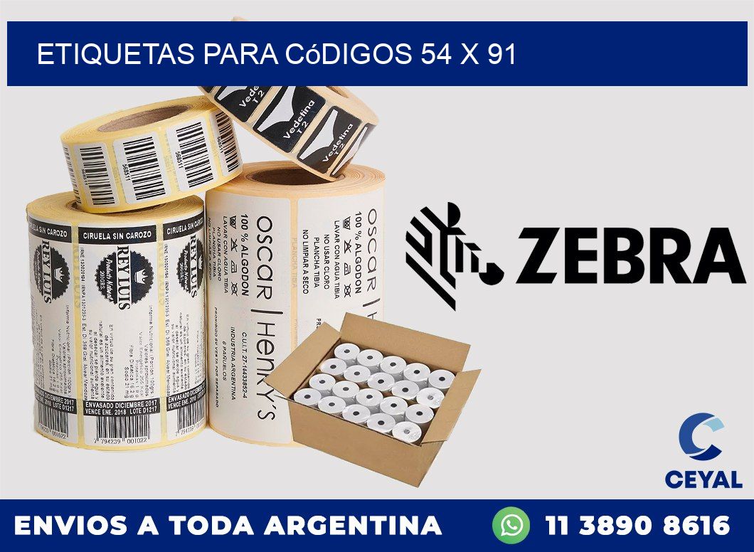 etiquetas para códigos 54 x 91