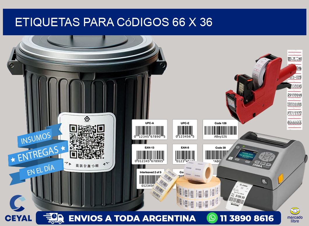 etiquetas para códigos 66 x 36