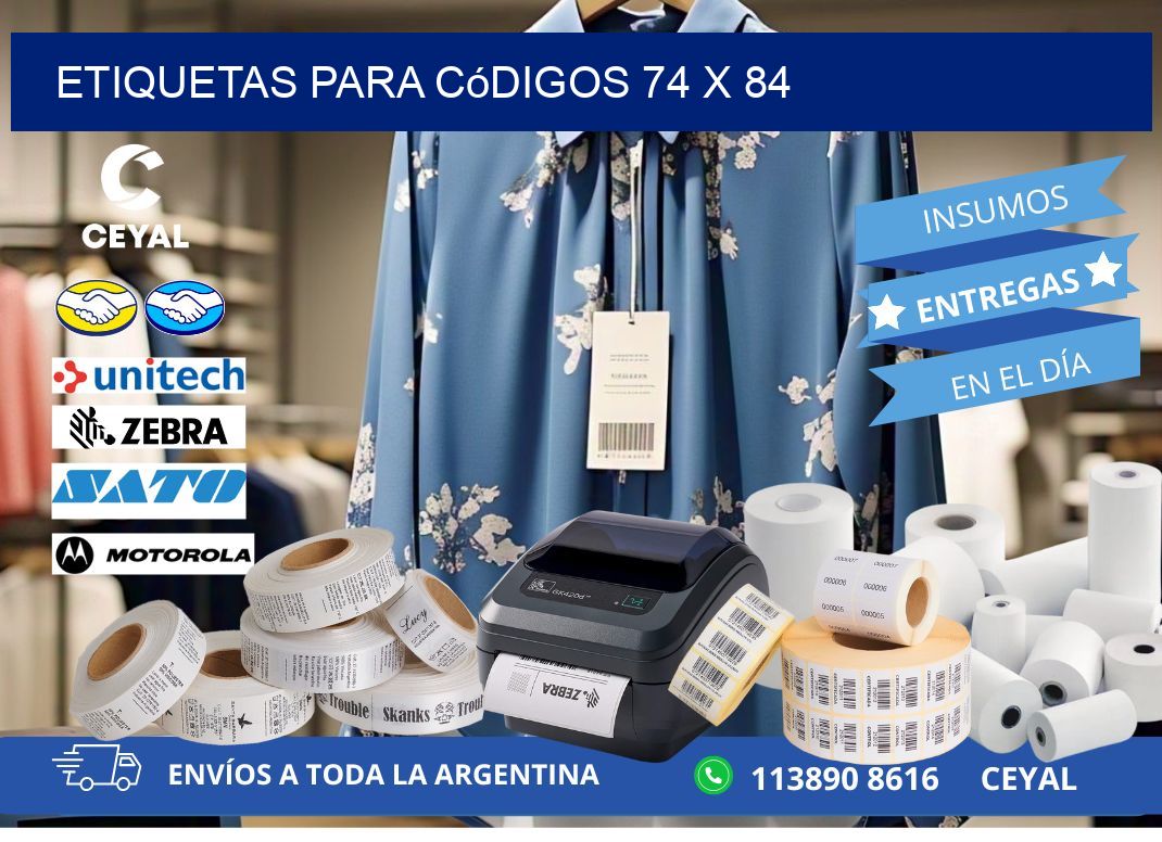 etiquetas para códigos 74 x 84