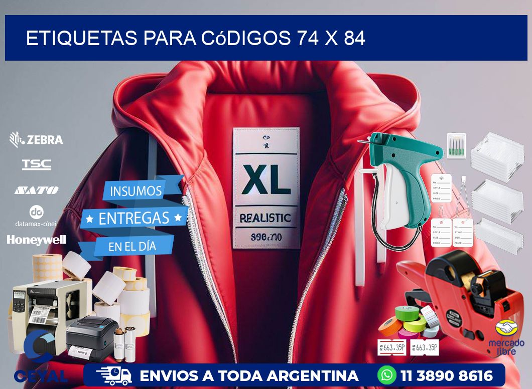 etiquetas para códigos 74 x 84