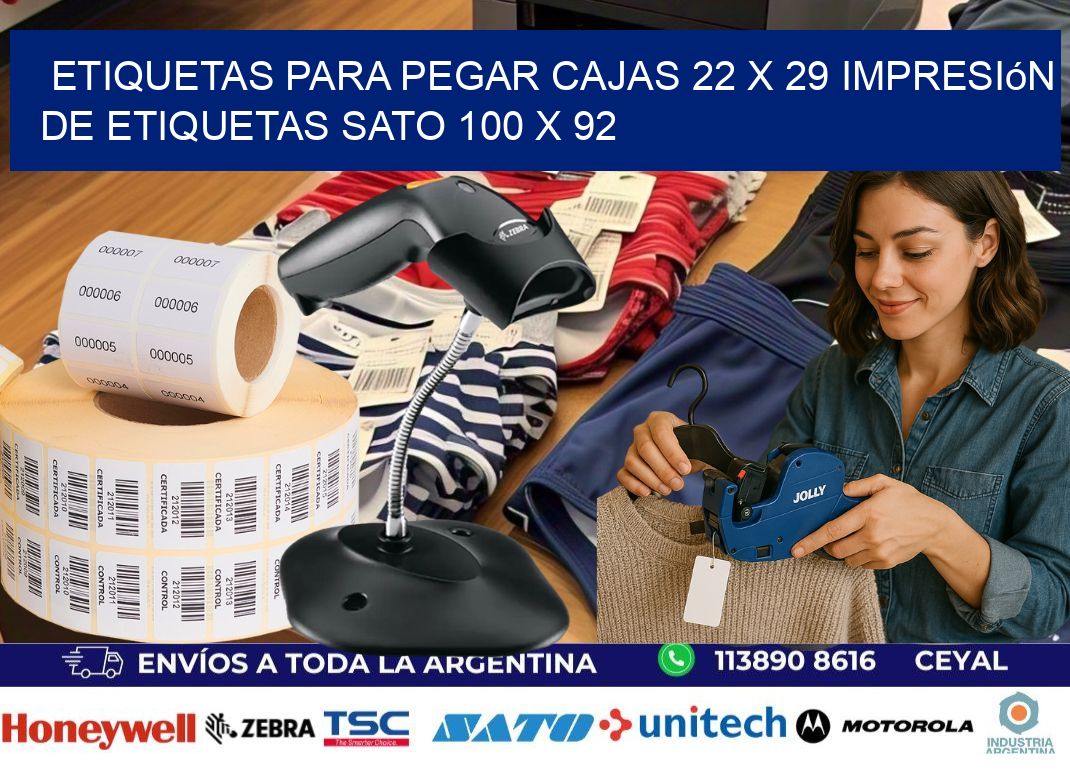 etiquetas para pegar cajas 22 x 29 impresión de etiquetas sato 100 x 92