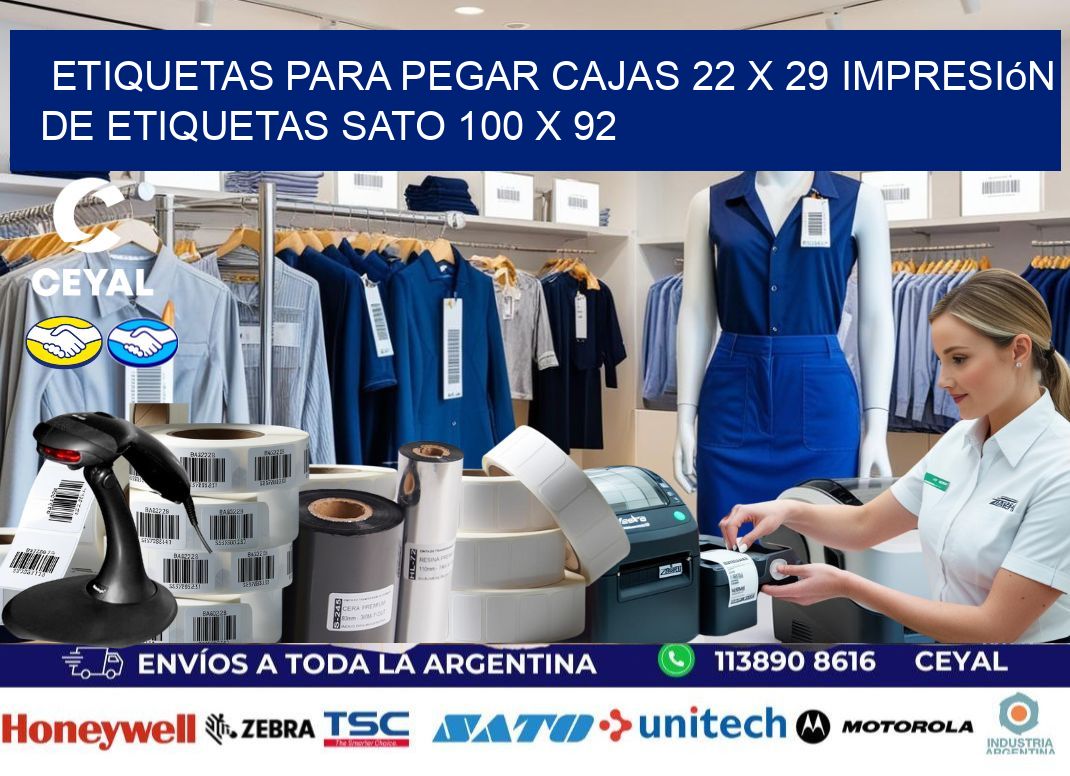 etiquetas para pegar cajas 22 x 29 impresión de etiquetas sato 100 x 92