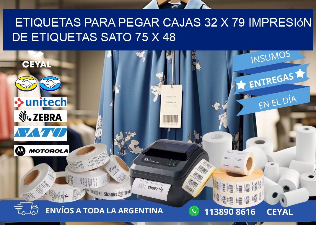 etiquetas para pegar cajas 32 x 79 impresión de etiquetas sato 75 x 48