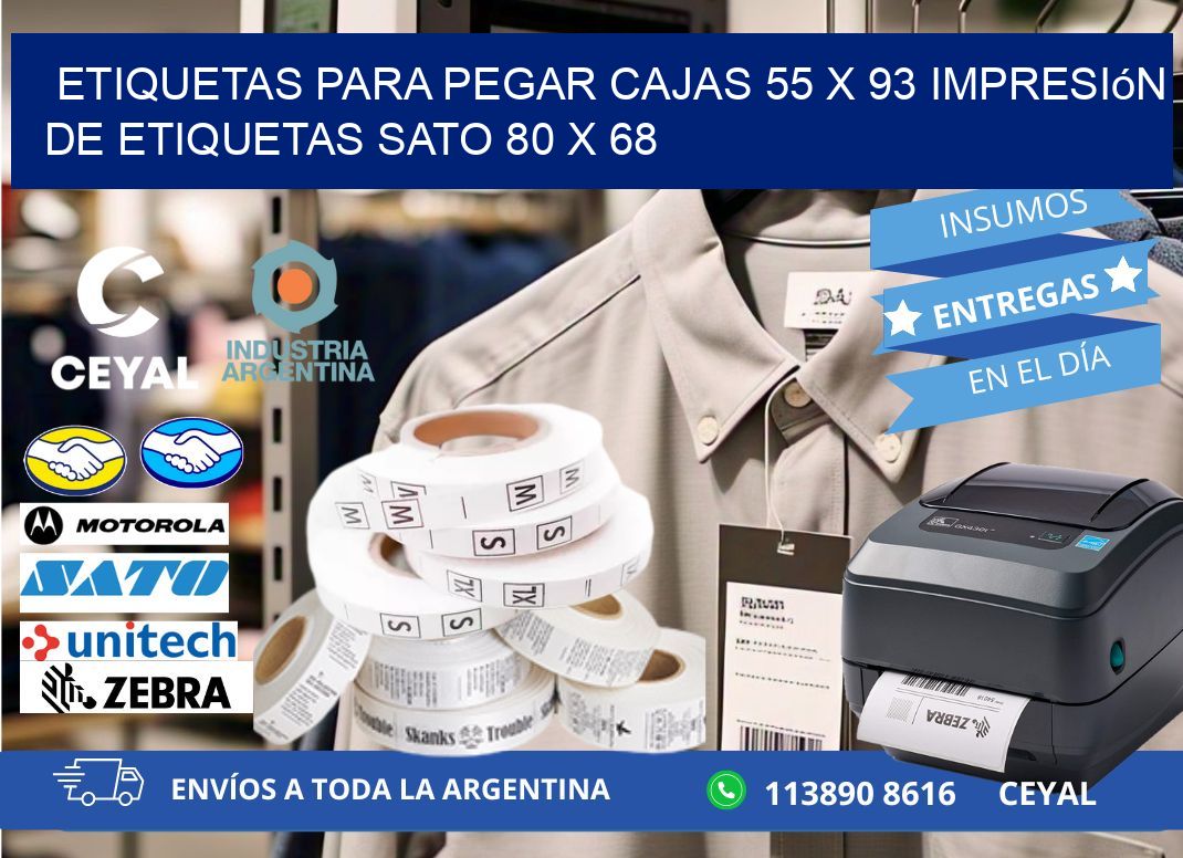 etiquetas para pegar cajas 55 x 93 impresión de etiquetas sato 80 x 68