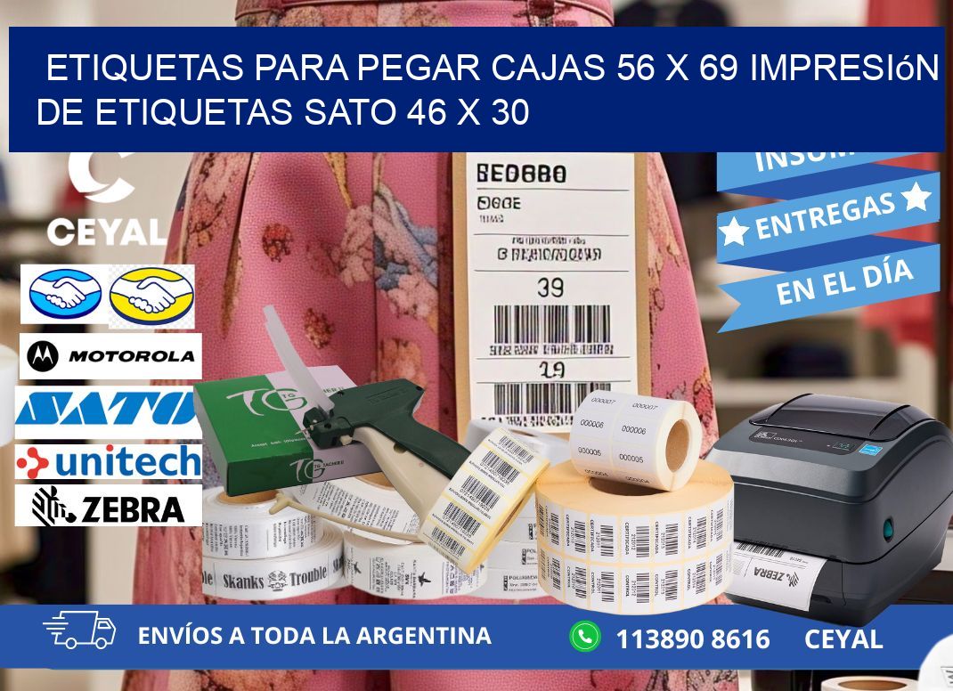 etiquetas para pegar cajas 56 x 69 impresión de etiquetas sato 46 x 30