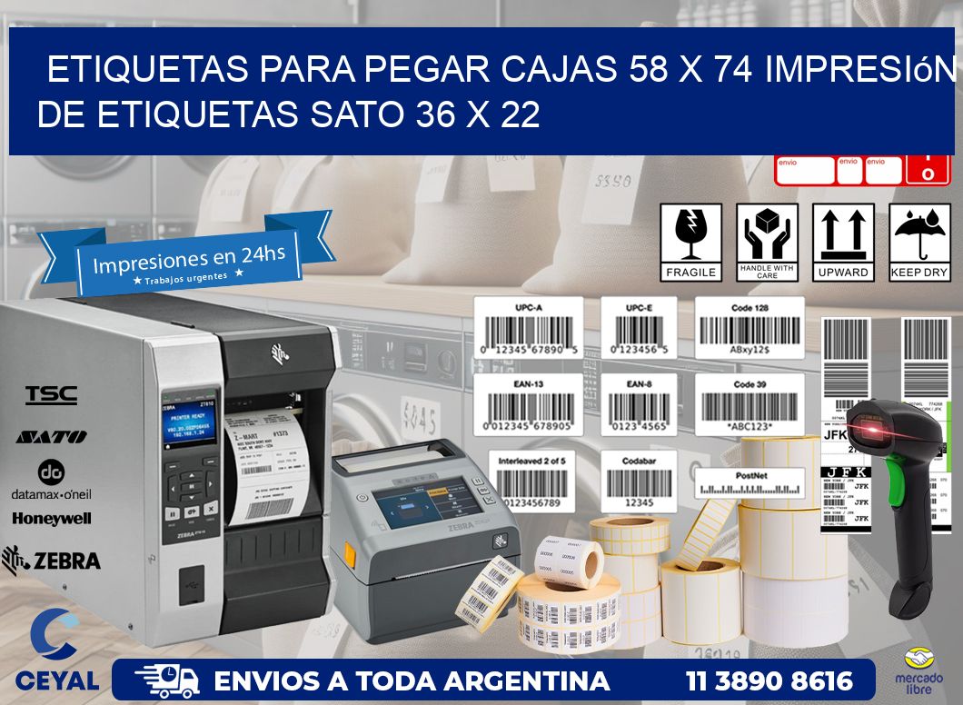 etiquetas para pegar cajas 58 x 74 impresión de etiquetas sato 36 x 22