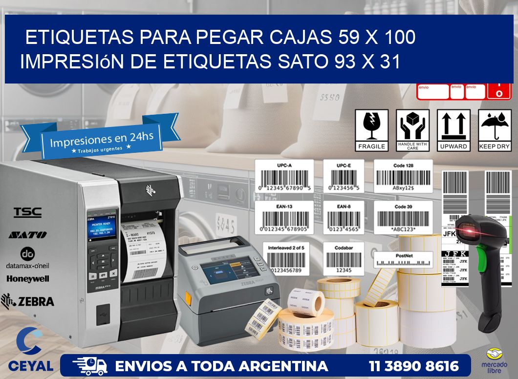 etiquetas para pegar cajas 59 x 100 impresión de etiquetas sato 93 x 31