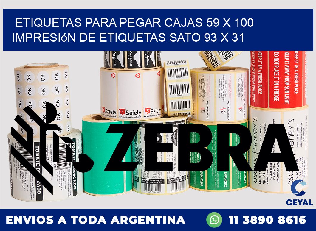 etiquetas para pegar cajas 59 x 100 impresión de etiquetas sato 93 x 31