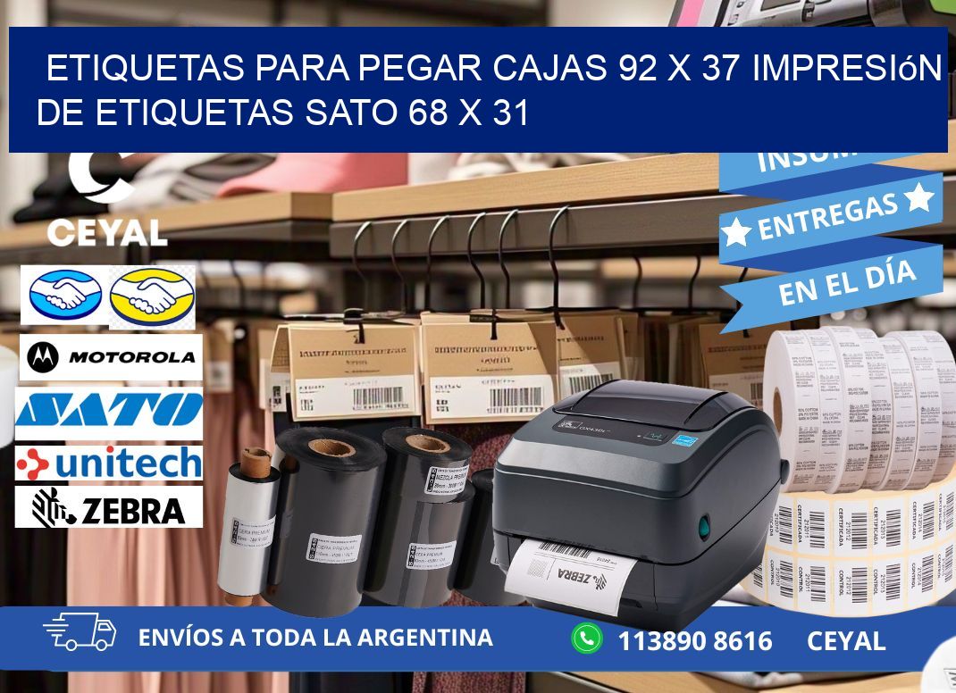 etiquetas para pegar cajas 92 x 37 impresión de etiquetas sato 68 x 31