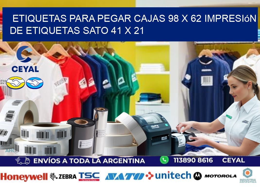 etiquetas para pegar cajas 98 x 62 impresión de etiquetas sato 41 x 21