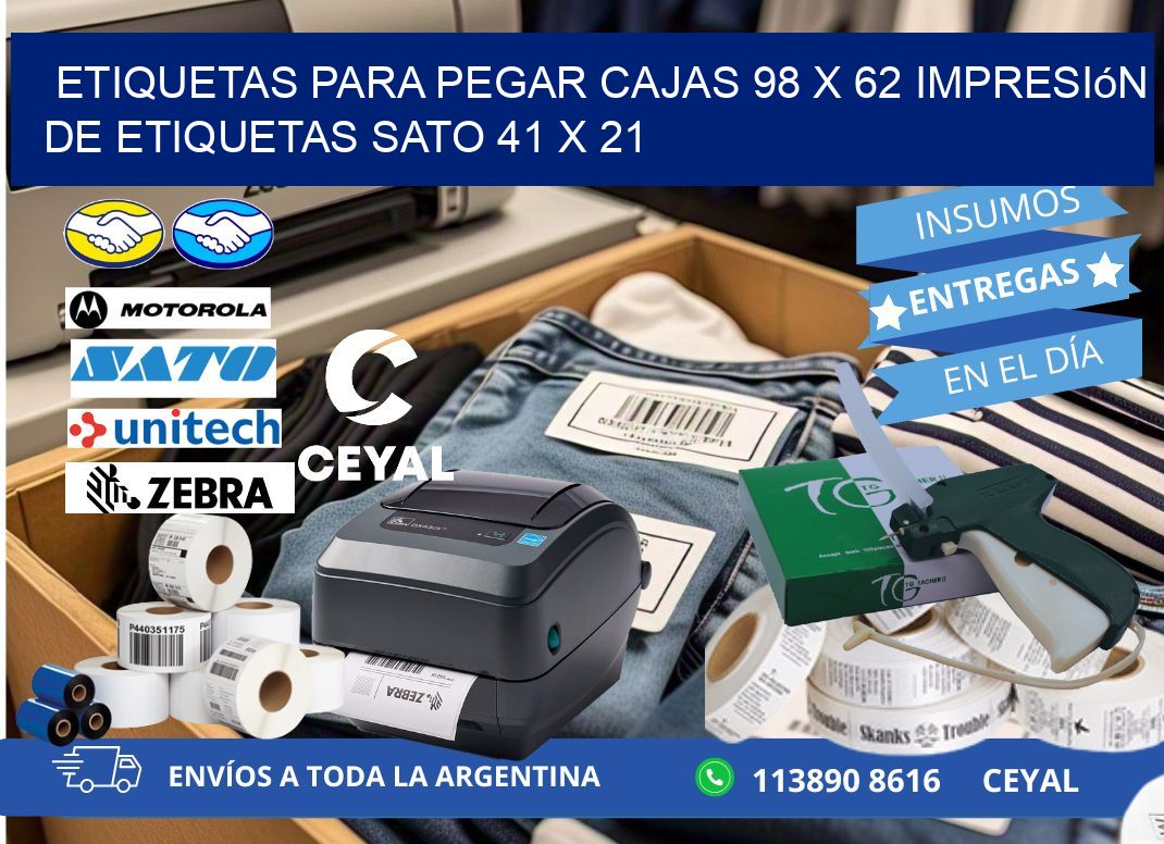 etiquetas para pegar cajas 98 x 62 impresión de etiquetas sato 41 x 21