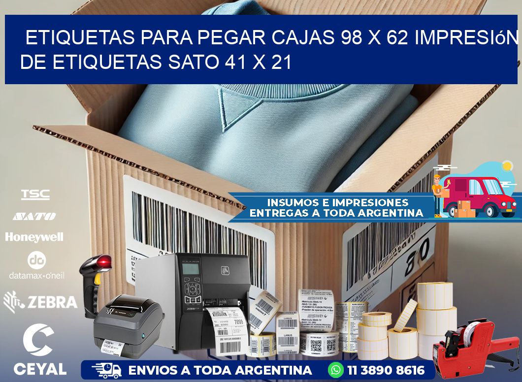 etiquetas para pegar cajas 98 x 62 impresión de etiquetas sato 41 x 21