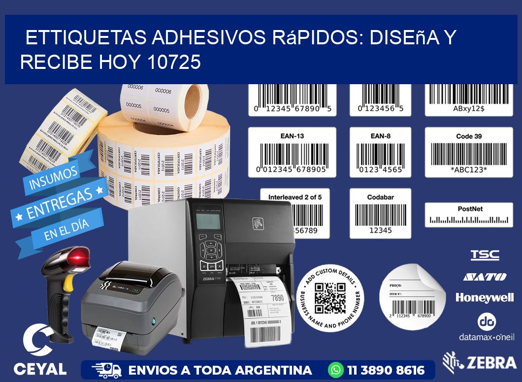 ettiquetas Adhesivos Rápidos: Diseña y Recibe Hoy 10725