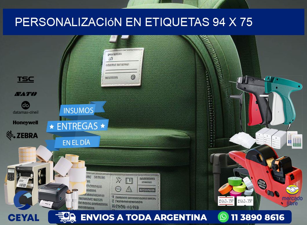 personalización en etiquetas 94 x 75
