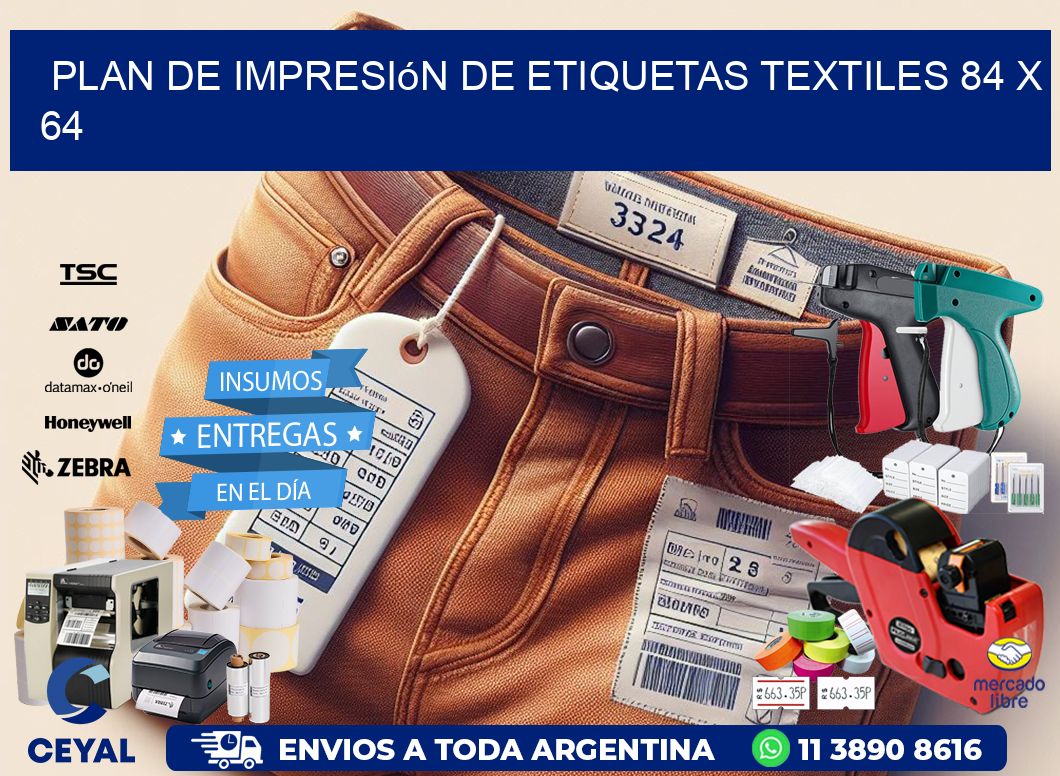 plan de impresión de etiquetas textiles 84 x 64