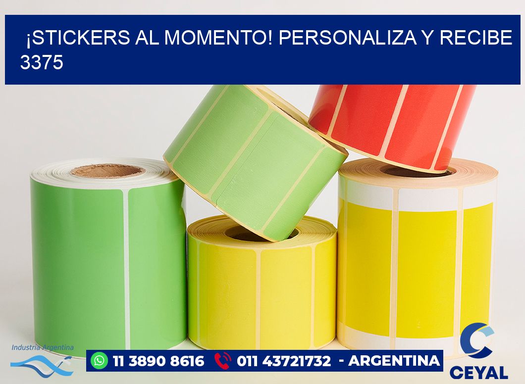¡Stickers al Momento! Personaliza y Recibe 3375