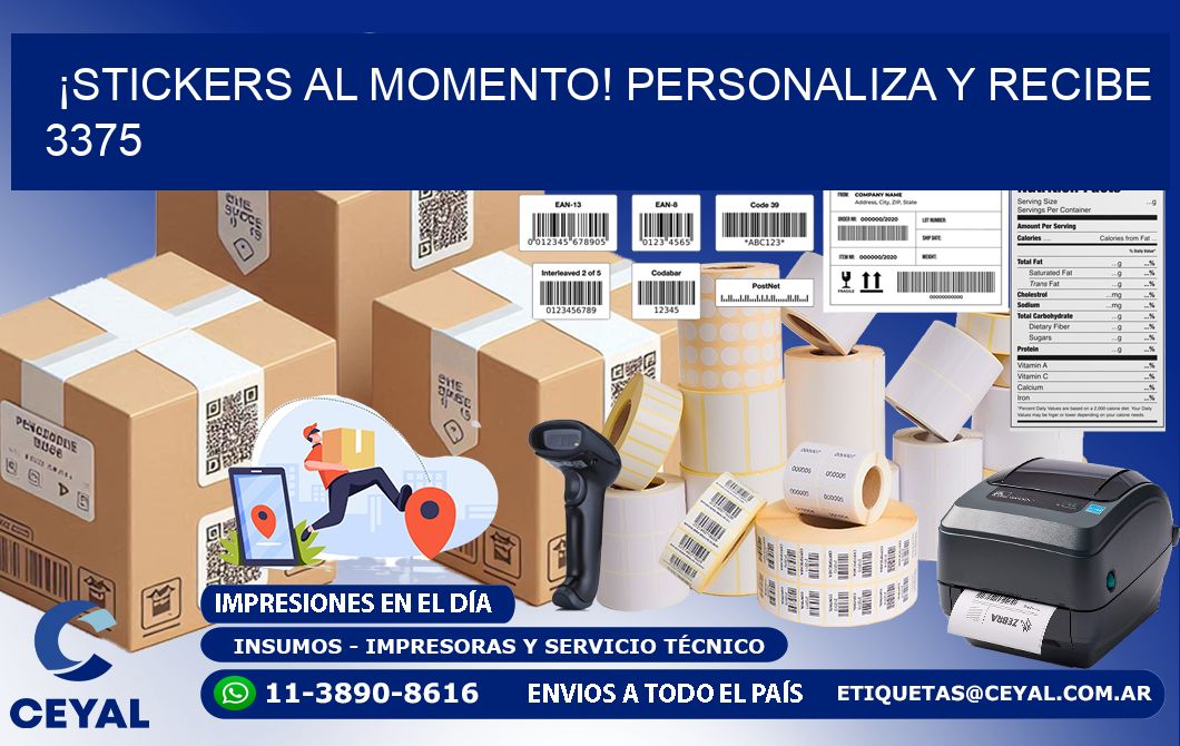¡Stickers al Momento! Personaliza y Recibe 3375