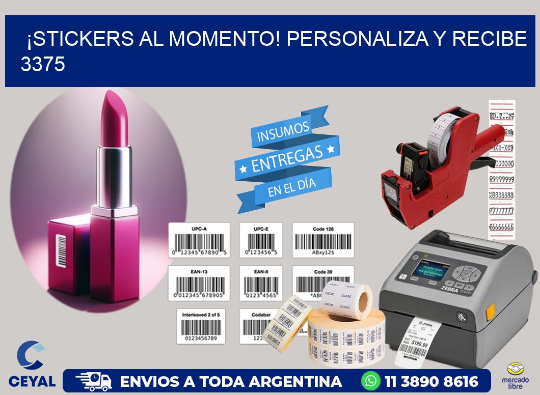 ¡Stickers al Momento! Personaliza y Recibe 3375