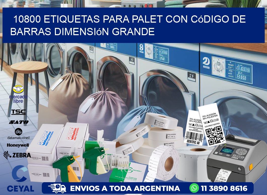 10800 etiquetas para palet con código de barras dimensión grande