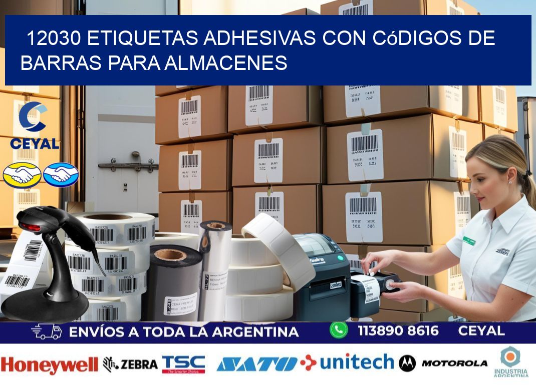 12030 etiquetas adhesivas con códigos de barras para almacenes