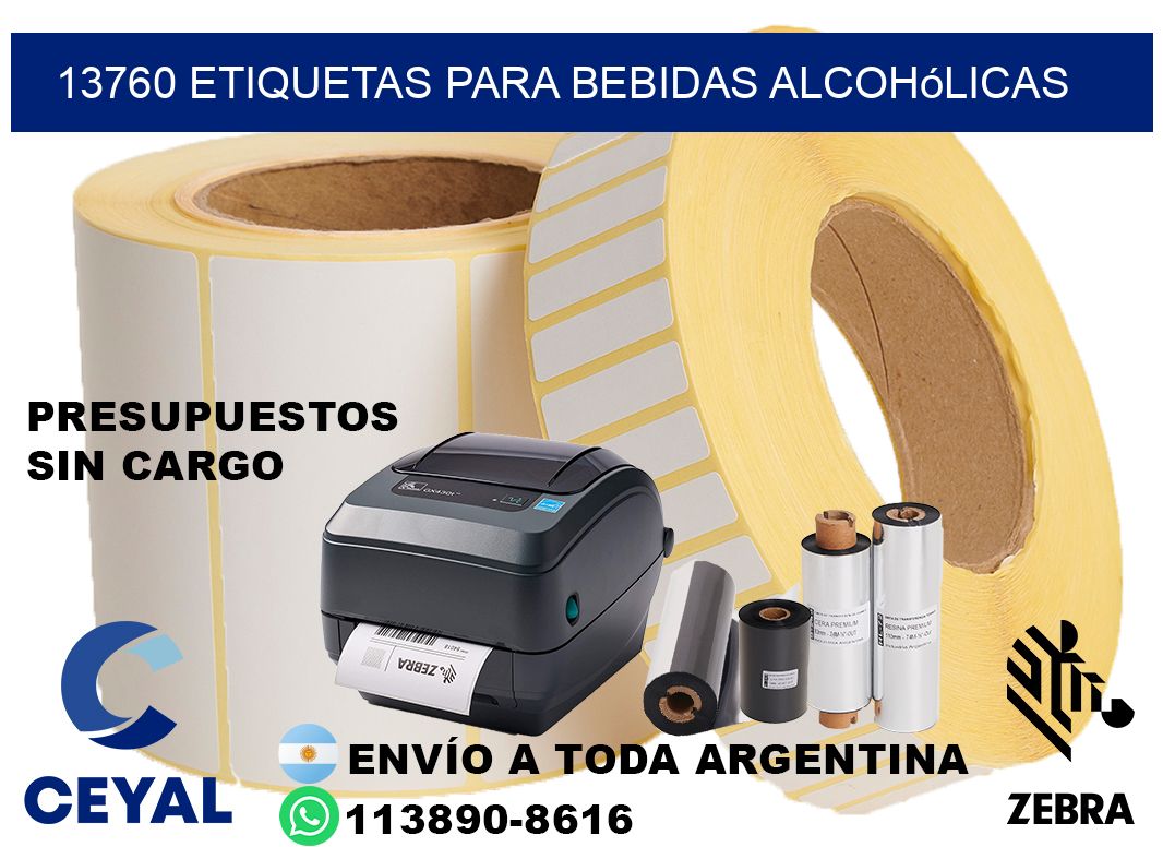 13760 Etiquetas para bebidas alcohólicas
