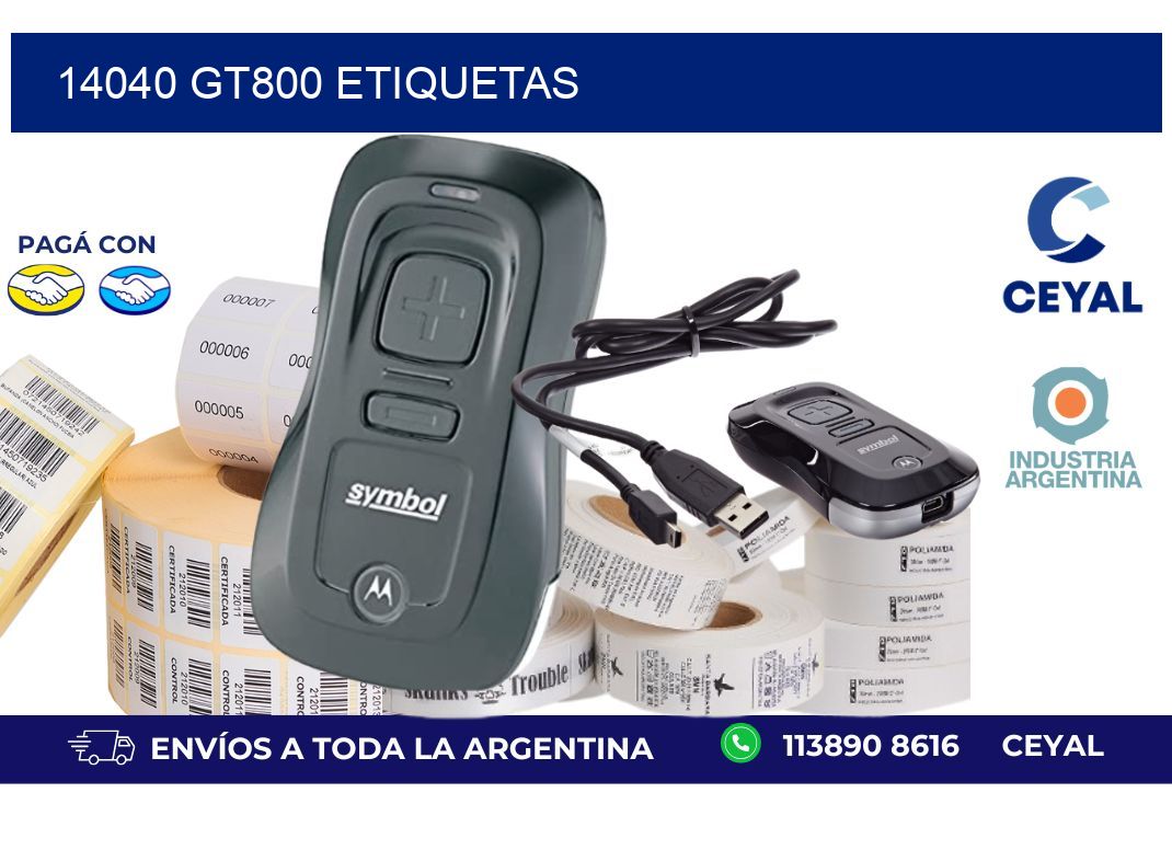14040 GT800 etiquetas