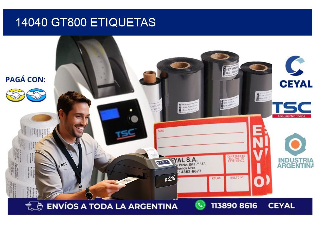 14040 GT800 etiquetas