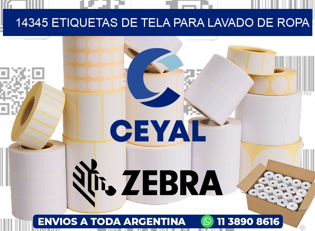 14345 Etiquetas de tela para lavado de ropa