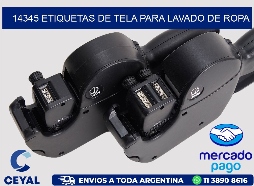 14345 Etiquetas de tela para lavado de ropa