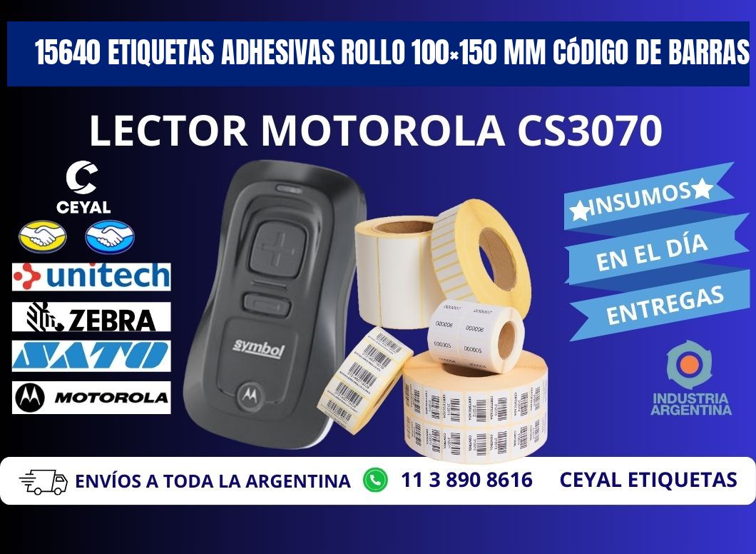 15640 etiquetas adhesivas rollo 100×150 mm código de barras