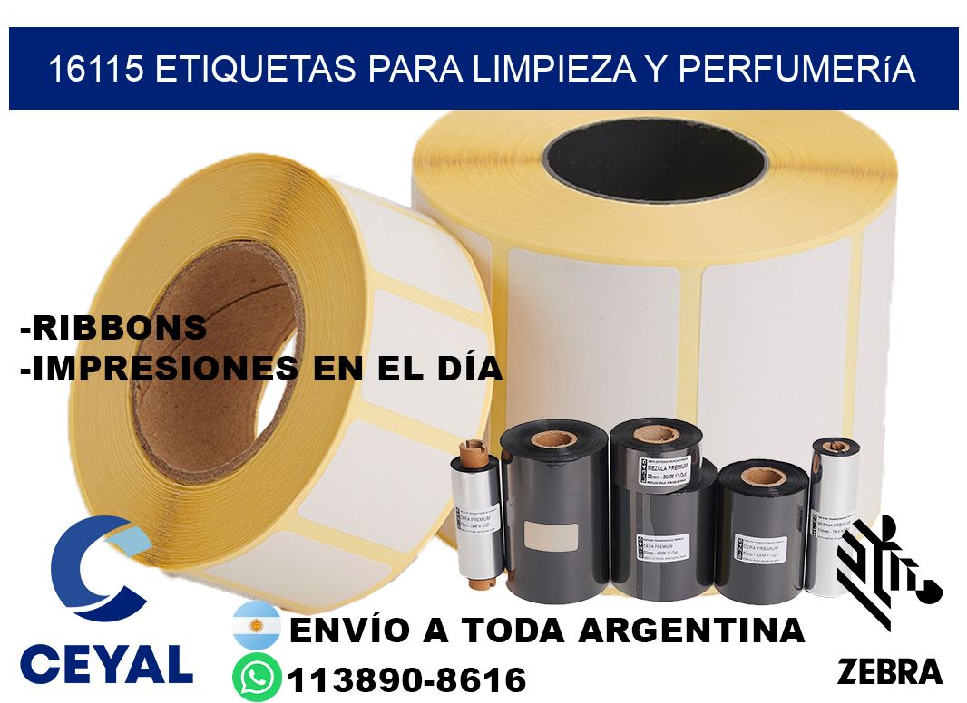 16115 Etiquetas para limpieza y perfumería