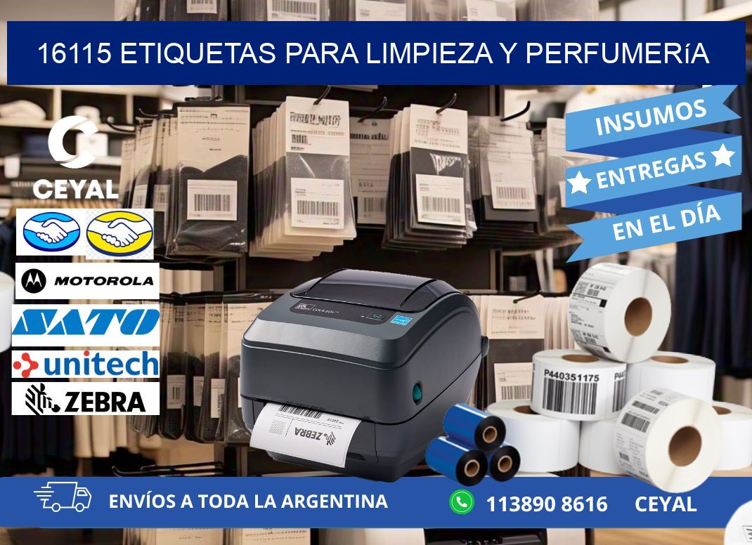 16115 Etiquetas para limpieza y perfumería