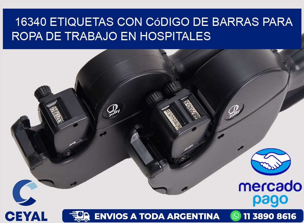 16340 Etiquetas con código de barras para ropa de trabajo en hospitales