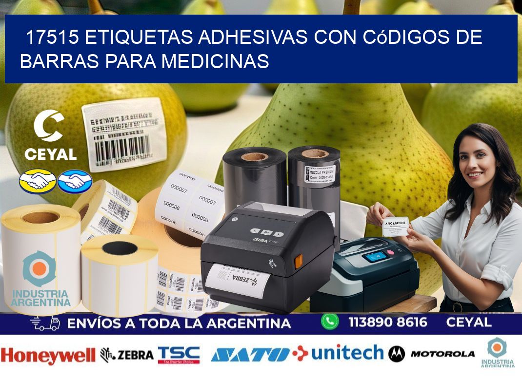 17515 etiquetas adhesivas con códigos de barras para medicinas